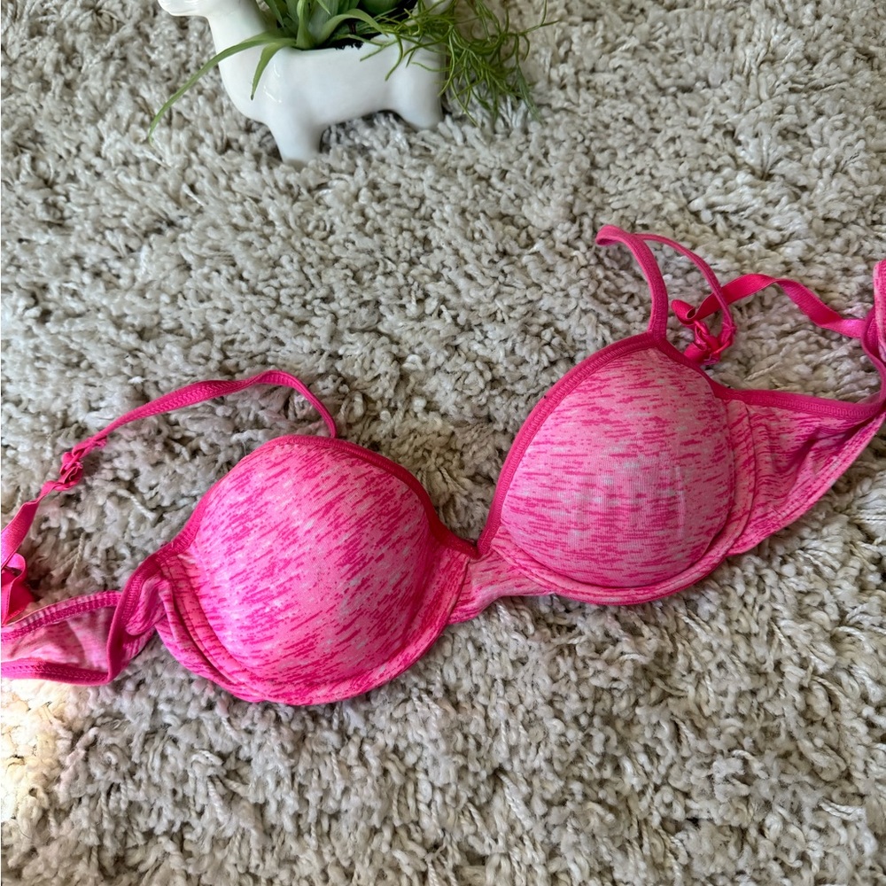 cute no boundaries hot pink wired simple lightly vintage Y2K padded comf…